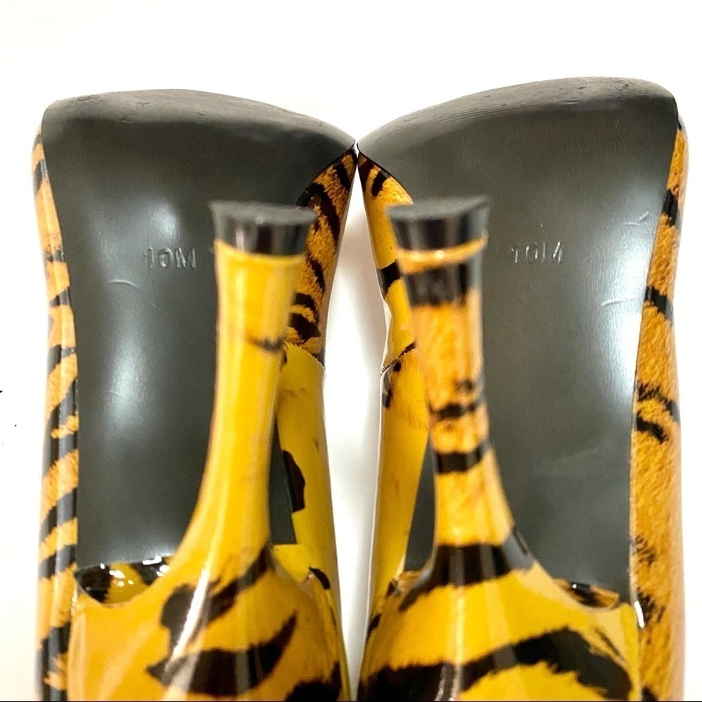Modern Vice Pointed Toe Heel Leather Shoes 10M Summer Animal Print Mob Wife - Picture 8 of 14